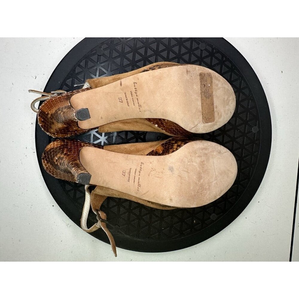 Bettye Muller Women's Tan Leather Casual Sandal Sz 37 /7 US - Picture 5 of 10
